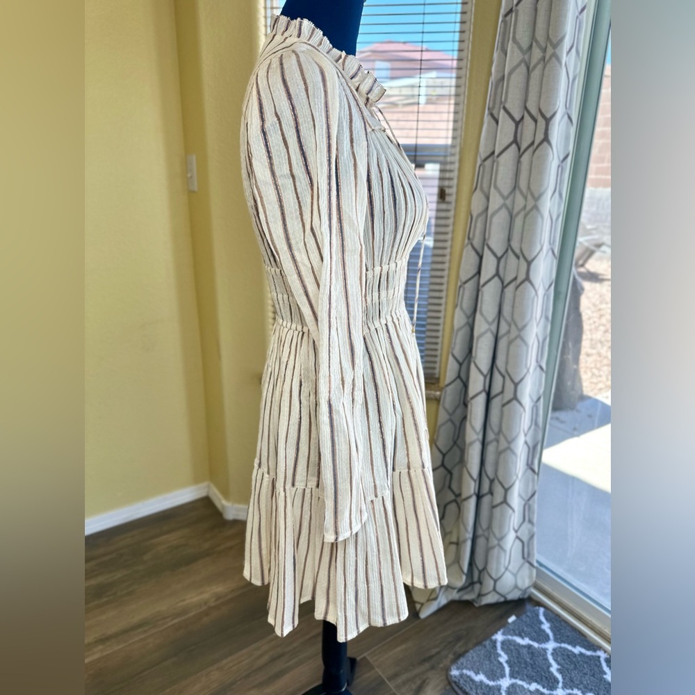 EUC Ulla Johnson Cream Striped Rosalind Mini Dress - Picture 10 of 17